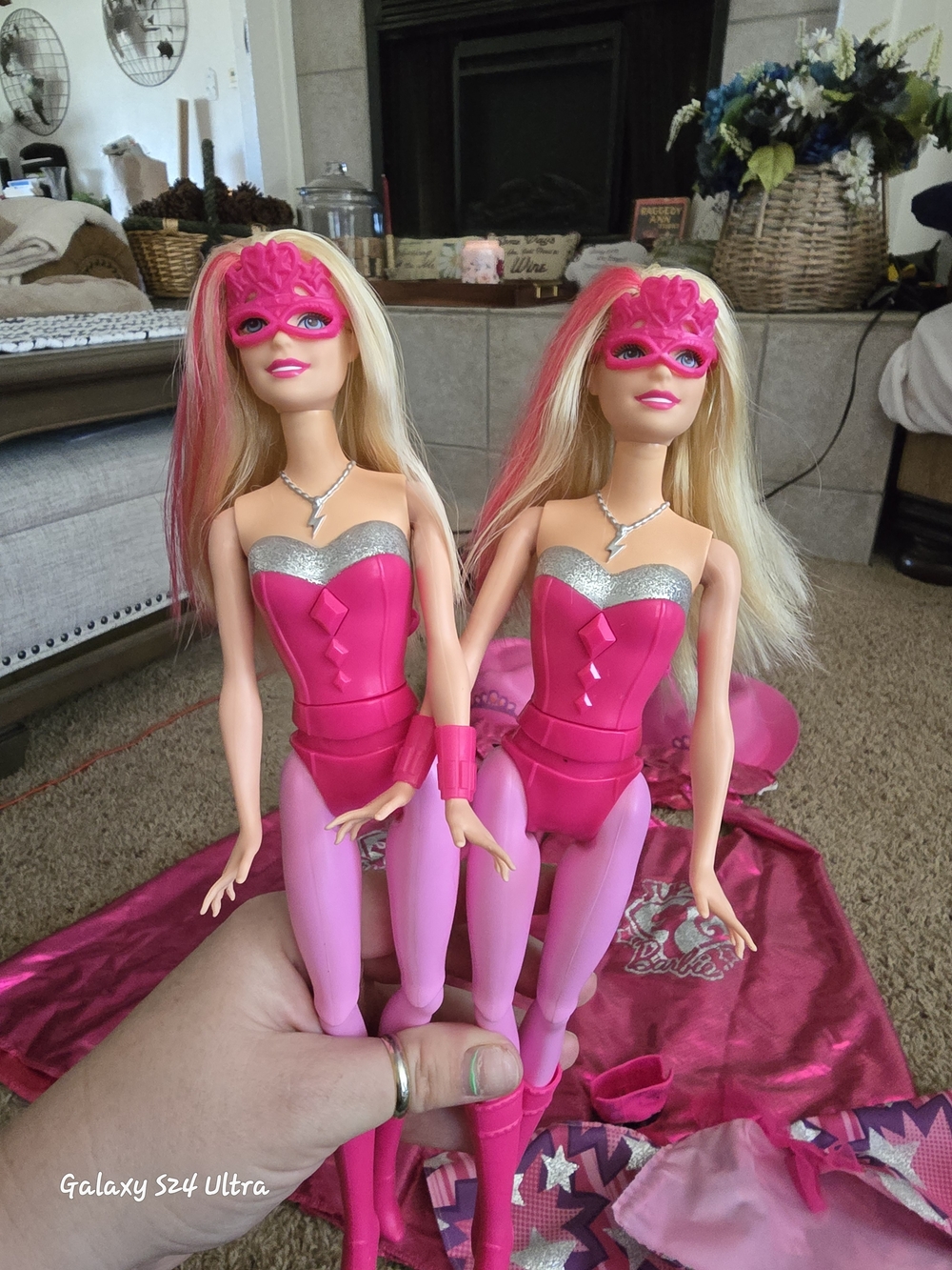 Barbie Pink and Silver Masked Superhero Dolls - Set of 2